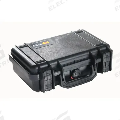 PELICAN Protective Case: 6 in x 10 1/2 in x 3 1/8 in Inside, No Foam, Black, Stationary - Suitcase-Style Cases
