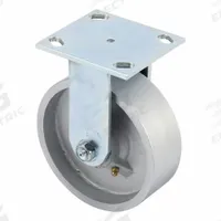 APPROVED VENDOR Plate Caster: Rigid, No Brake, Iron, 6 in Wheel Dia, 2 in Wheel Wd, Slot, Rectangle (MPN P21R-D060R-14). Key specifications — Wheel Bearing Type: Roller; Wheel/Tread Color: Black; Brand: APPROVED VENDOR; Caster Type: Rigid.