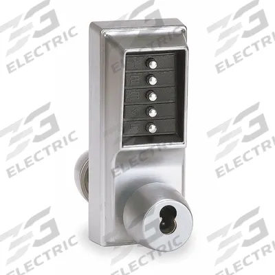 SIMPLEX Mechanical Push Button Lockset: Chrome (MPN 1021-B-26D-41) - Mechanical Keyless Access Locksets