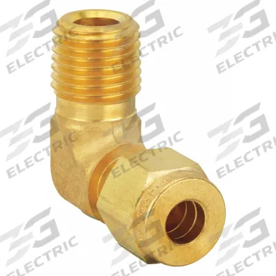 PARKER Compression Fitting Elbow: 3/4 in OD x 3/4 in pipe Size, Compression x MNPT - Double-Ferrule Brass Compression Fittings
