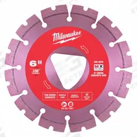 MILWAUKEE Diamond Saw Blade: Green Concrete, 6 in Blade Dia., 6 in Arbor Size, Dry, Best, Segmented (MPN 49-93-7261). Key specifications — attr1097734: Dry; attr1097738: Green Concrete Saw; attr1097751: MILWAUKEE.