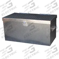 VESTIL Jobsite Box: 49 1/4 in W x 25 7/8 in D x 44 11/16 in H, 24 cu ft, Padlock, Silver (MPN APTS-3648-C). Key specifications — attr1116233: Silver; attr1116253: VESTIL; attr1222022: Padlock - Lock not included.