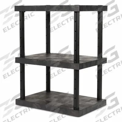 DURASHELF Plastic Shelving: 36 in x 24 in, 48 in Overall Ht - High-Durability Adjustable Stationary Plastic Shelving