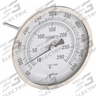 APPROVED VENDOR Dial Thermometer: 50°F to 550°F /10°C to 290°C, 4 in Stem Lg - Adjustable-Angle Thread-Mount Dial Thermometers
