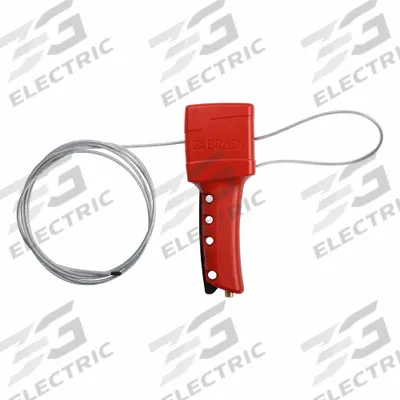 BRADY Cable Lockout: Cable Only, Includes Cable, Steel, 8 ft Cable Lg, Red - Squeeze-Handle Cable Lockouts