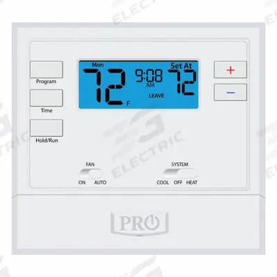 PRO1 IAQ Low Voltage Thermostat: Heat and Cool, Manual, B/G/O/RC/RH/W/Terminal Designations - Standard Thermostats