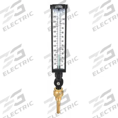 WINTERS Industrial Glass Thermometer: 30°F to 240°F /0°C to 115°C, +/-1% Accuracy - Lead-Free Adjustable-Angle Thermometer with Thermowell