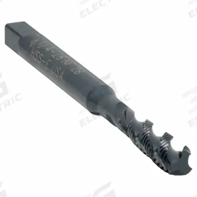 CLEVELAND Spiral Flute Tap: 1/4"-28 UNF, 2B, 3 Flute, Semi-Bottoming Chamfer - General Purpose Spiral-Flute Taps