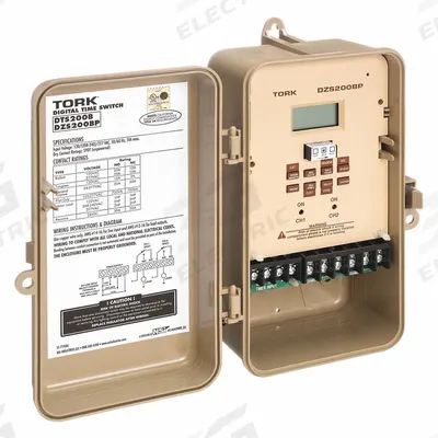 TORK Electronic Timer: 365 day, Astronomic, 120/208-240/277V AC, SPDT - Digital Timer Switches