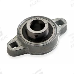 DAYTON 2 Bolt Flange Bearing: Radial Ball, 5/8 in Bore, Zinc, Set Screws, 3 1/4 in Lg, 2 in Wd (MPN 1A397). Key specifications — Bore Type: Cylindrical; Brand: DAYTON; Lubricant Material: NLGI #2 Equivalent; Mounting Bolt Size: 1/4 in; System of Measurement: Inch.