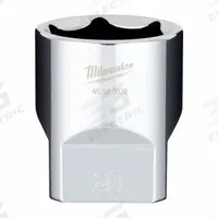 MILWAUKEE Socket Extension: Metric, 1/2 in Drive Size, 28 mm Socket Size, 6-Point, Std, Chrome (MPN 45-34-2028). Key specifications — attr1204417: MILWAUKEE; attr1204392: Chrome.