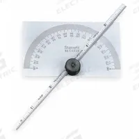 STARRETT Manual-Reading Protractor: 6 in Blade Lg, 0°to 180°, 1° Graduations, +/-0.5° Accuracy, 3 in (MPN C493B). Key specifications — attr1182193: Steel; attr1182194: +/-0.5°; attr1182195: 6 in; attr1182198: 1°; attr1182218: STARRETT.