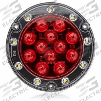 MAXXIMA Stop/Turn/Tail Light: LED, Stop, Turn, and Tail Combo Light, Red, Round - Stop, Turn & Tail Combination Lights
