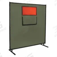 STEINER Welding Screen with Window: Cotton Duck, 6 ft Ht, 6 ft Wd, Olive Green, 1 in Frame (MPN 501HD-338F-6X6). Key specifications — Brand: STEINER; Screen Material Type: Cotton Duck.