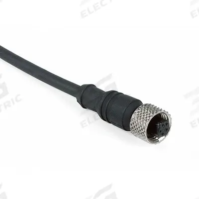 IFM Cordset: 1/2"-20 Female Straight x Bare Wire, 5 Pins, Black, PUR - Single-Ended Cordsets