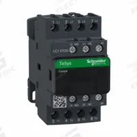 SCHNEIDER IEC Magnetic Contactor: Non-Reversing, 4 Poles, 4NO Contacts, 25 A, 120V AC Coil (MPN LC1DT25G7). Key specifications — Brand: SCHNEIDER; Integrated Surge Suppression: No.