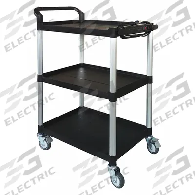 APPROVED VENDOR Media Cart: Black, 47 1/4 in Overall Ht, 32 5/8 in Overall Wd - Media Carts