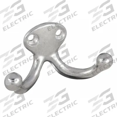 APPROVED VENDOR Coat Hook: Screw, 25 lb Wt Capacity, 2 Points per Hook, Silver - Mounted Coat & Garment Hooks