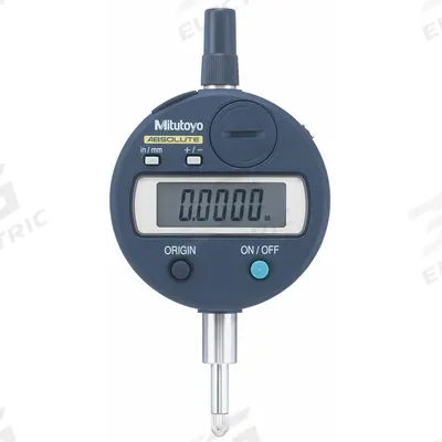 MITUTOYO Digital Indicator: 0 in to 0.5 in /0 mm to 12.7 mm, Inch/Metric - Digital Indicators with Non-Removable Flat Back
