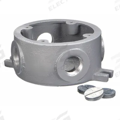 HUBBELL KILLARK Conduit Outlet Body: Aluminum, 1/2 in Trade Size, X Body, 25 cu in Body Capacity - Round Body - Type Access Fittings