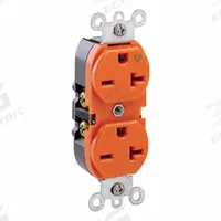 LEVITON Plugs and Receptacles: Duplex, 6-20, Orange, 250V AC, 20 A, 2 Pole / 3 Wire (MPN 5462-IG)