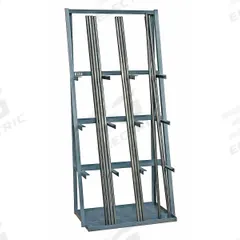 DURHAM MFG Vertical Bar Rack: Standalone, 39 in x 24 in x 84 in, 3 Bays, Gray, Vertical (MPN VBR-8436-95). Key specifications — Rack Configuration: Standalone; Usable Bay Dimensions WxD: 12 in x 5-1/4 in; Orientation: Vertical; Color: Gray; Brand: DURHAM MFG.
