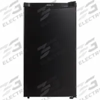 DANBY Mini Refrigerator with Freezer Section: Black, 3.2 cu ft Total Capacity, 2 Shelves (MPN DCR032A2BDD). Key specifications — Color: Black; Defrost: Semi-Automatic; Voltage: 115V AC; Energy Star Certified: Yes; Includes Water Dispenser: No; Door Hinge: Swing; Door Style: Solid; Brand: DANBY.