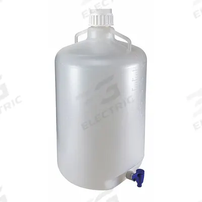 APPROVED VENDOR Carboy: 50 L, 13.2 gal, LDPE, 376 mm Body Dia, Spigot, 2 Handles - Round Carboys & Jugs with Spigots