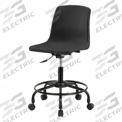BLUE RIDGE ERGONOMICS Shell Chair: Black, Plastic Material, 17 in Back Ht - Armless Office Chairs