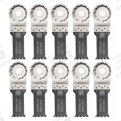 FEIN Oscillating Tool Blade: 1 1/8 in Blade Wd, 4 5/16 in Overall Lg, Bi-Metal - Starlock Plus Mounted Blades