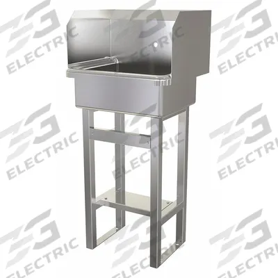SANI-LAV Hand Sink: 43 1/2 in Overall Ht, 17 in Bowl Lg, 7 in Bowl Dp, 1 Faucet Holes - One-Station Freestanding Hand Sinks without Faucets