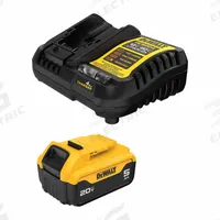 DEWALT Battery and Charger Kit: 20V MAX*, 5 Ah, Battery Included, Charger Included, 20V DC (MPN DCB205C). Key specifications — attr1278107: Not Oil-Resistant.