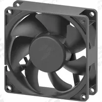 DAYTON Axial Fan: 60 cfm Airflow @ 0.000 in SP, 3 1/8 in Ht, 1 in Dp, Lead Wires, IP68, 12V DC (MPN 855H08). Key specifications — Blade Material: Polybutylene Terephthalate; Housing Material: Plastic; Brand: DAYTON.