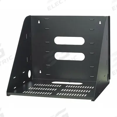 VIDEO MOUNT PRODUCTS Wall Shelf: 1 Rack Units, Black Powder Coated, Steel, 20 1/2 in Wd - Open-Frame Server Racks
