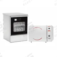 HEIDOLPH Autoclave: 65 L Capacity, 140°C Max Temp, 28 1/4 in Overall Wd, 30 1/8 in Overall Dp (MPN 023250041). Key specifications — Brand: HEIDOLPH; Features: 3850ELP Autoclave and 165UC Glassware Washer Bundle; Temperature Accuracy: -1 °C/3 °C; Product Type: Autoclave; Voltage: 220-240V.