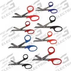 EMI EMT Shear: EMS Shear, Stainless Steel, Angled/Rounded, Plastic, 7 1/4 in Overall Lg, Reusable (MPN 1095 BLUE). Key specifications — Disposability: Reusable; Product Type: EMS Shear; Color: Blue; Blade Material: Stainless Steel; Handle Material: Plastic; Brand: EMI; Blade End Type: Rounded.