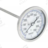 ASHCROFT Dial Thermometer: 50°F to 550°F /10°C to 290°C, ±1% Accuracy, 9 in Stem Lg, 3 in Dial Dia (MPN 30EI60R). Key specifications — Accuracy: ±1 %; Brand: ASHCROFT.