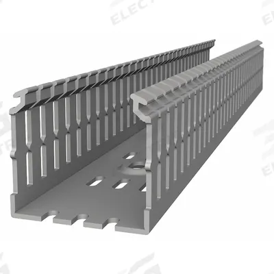 THOMAS & BETTS Wiring Duct: 1 in Nom Wd, 2.2 in Slot Ht, 3 in Nom Ht, 0.2 in Slot Wd, PVC - Screw-Mount Slotted Wiring Ducts & Snap-On Covers