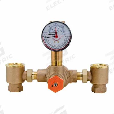 POWERS Thermostatic Mixing Valve: For Hot Water/Water Media, Thermostatic, Bronze - Emergency Fixture Mixing Valves