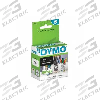 DYMO Barcode Label: 1 in Label Wd, 1/2 in Label Ht, White, 1 in Core Dia. - Desktop Direct Thermal Labels