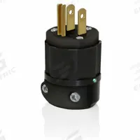 LEVITON Straight Blade Plug: 5-15P, 125V AC, 15 A, 2 Pole, 3 Blade, Black (MPN 5266-PLB)