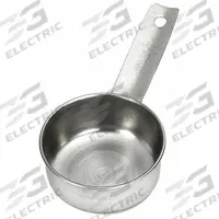 TABLECRAFT PRODUCTS COMPANY Measuring Cup: Dry/Liquid, 0.33 C Capacity, Stainless Steel, Silver (MPN 724B). Key specifications — Dry/Liquid: Dry; Material: Stainless Steel; Color: Silver; Brand: TABLECRAFT PRODUCTS COMPANY; NSF Certified: No; Graduation Subdivisions: 1/3 cup.