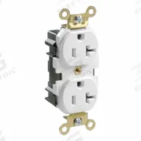 LEVITON Plugs and Receptacles: Duplex, 5-20, White, 125V AC, 20 A, 2 Pole / 3 Wire (MPN M5362-W)