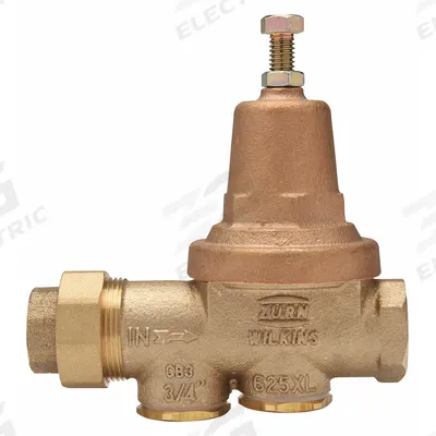 WILKINS Water Pressure Reducing Valve: FNPT, 3/4 in Pipe Size, Cast Bronze, 25 psi to 75 psi - High Capacity Water Pressure Regulators
