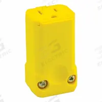 LEVITON Straight Blade Connector: 5-15R, 125V AC, 15 A, 2 Pole, 3 Wire, Yellow (MPN 5259-VY)