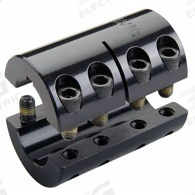 RULAND MANUFACTURING Rigid Shaft Coupling: 1/2 in Bore Dia 1, 3/8 in Bore Dia 2, Round Keyed - Two-Piece Rigid Shaft Couplings