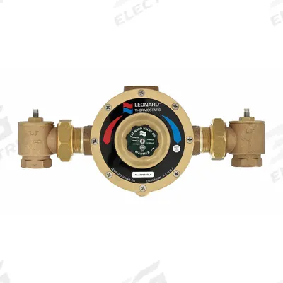 LEONARD VALVE Thermostatic Mixing Valve: 1 1/4 in Inlet Connection Size, NPT x NPT - Point-of-Source Mixing Valves