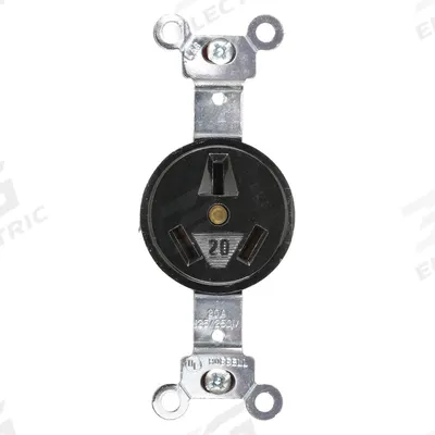 HUBBELL Receptacle: Single, 10-20, Black, 125/250V AC, 20 A, 3 Pole / 3 Wire (MPN HBL6810) - General Purpose Receptacles