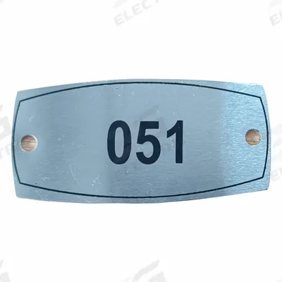 APPROVED VENDOR Locker Number Plate: 2 1/4 in x 1 in, 1 Plates, 51 to 100, Aluminum, Gray - Number Plates