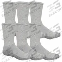 FRUIT OF THE LOOM Socks: Crew, 10 in, Men's, Gray, Cotton, Seamless Design, 6 PK (MPN M8000G6US-12). Key specifications — Socks Primary Material: Cotton; Brand: FRUIT OF THE LOOM; Color: Gray.